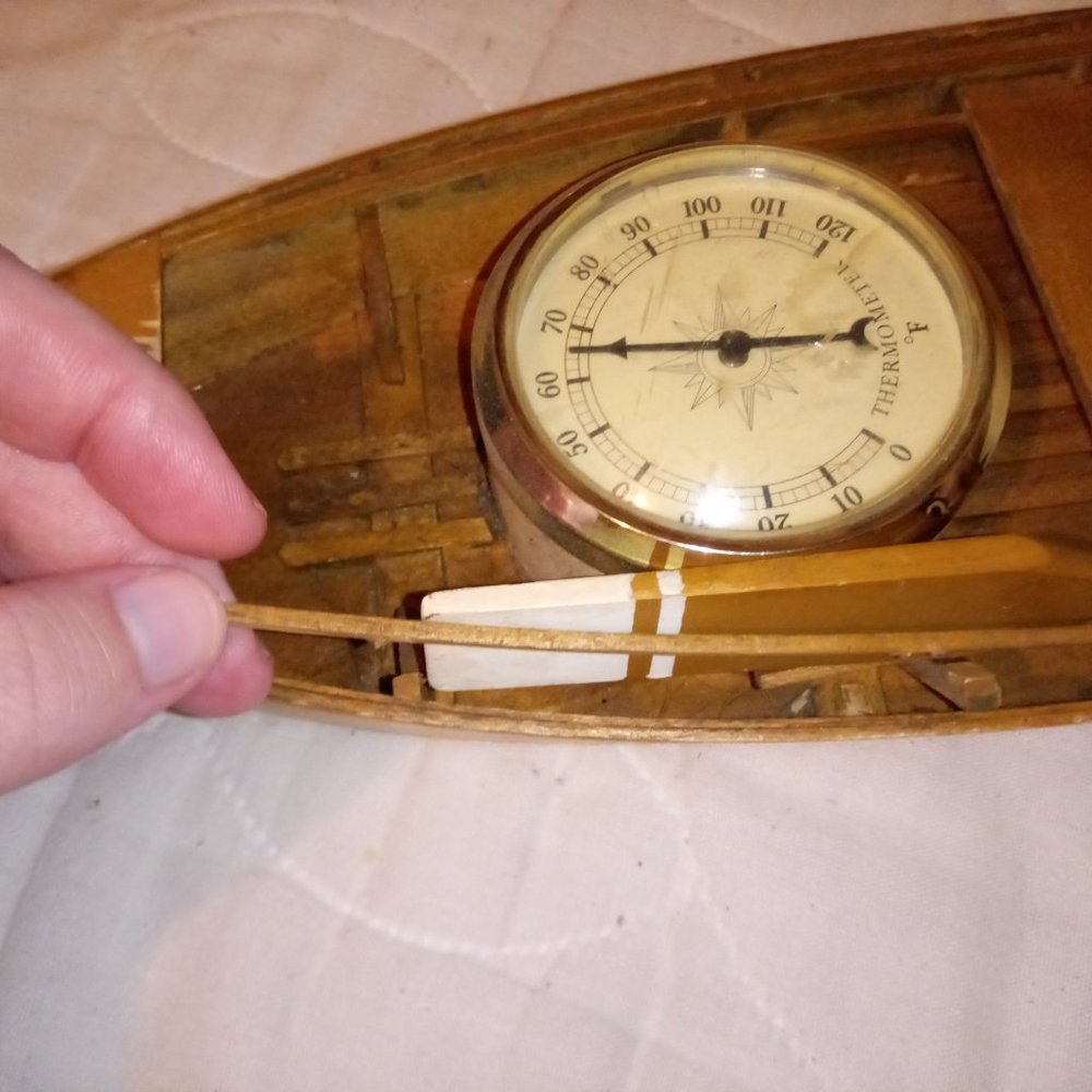 Vintage Springfield Rowboat Hygrometer and Thermometer - Picture 7 of 14